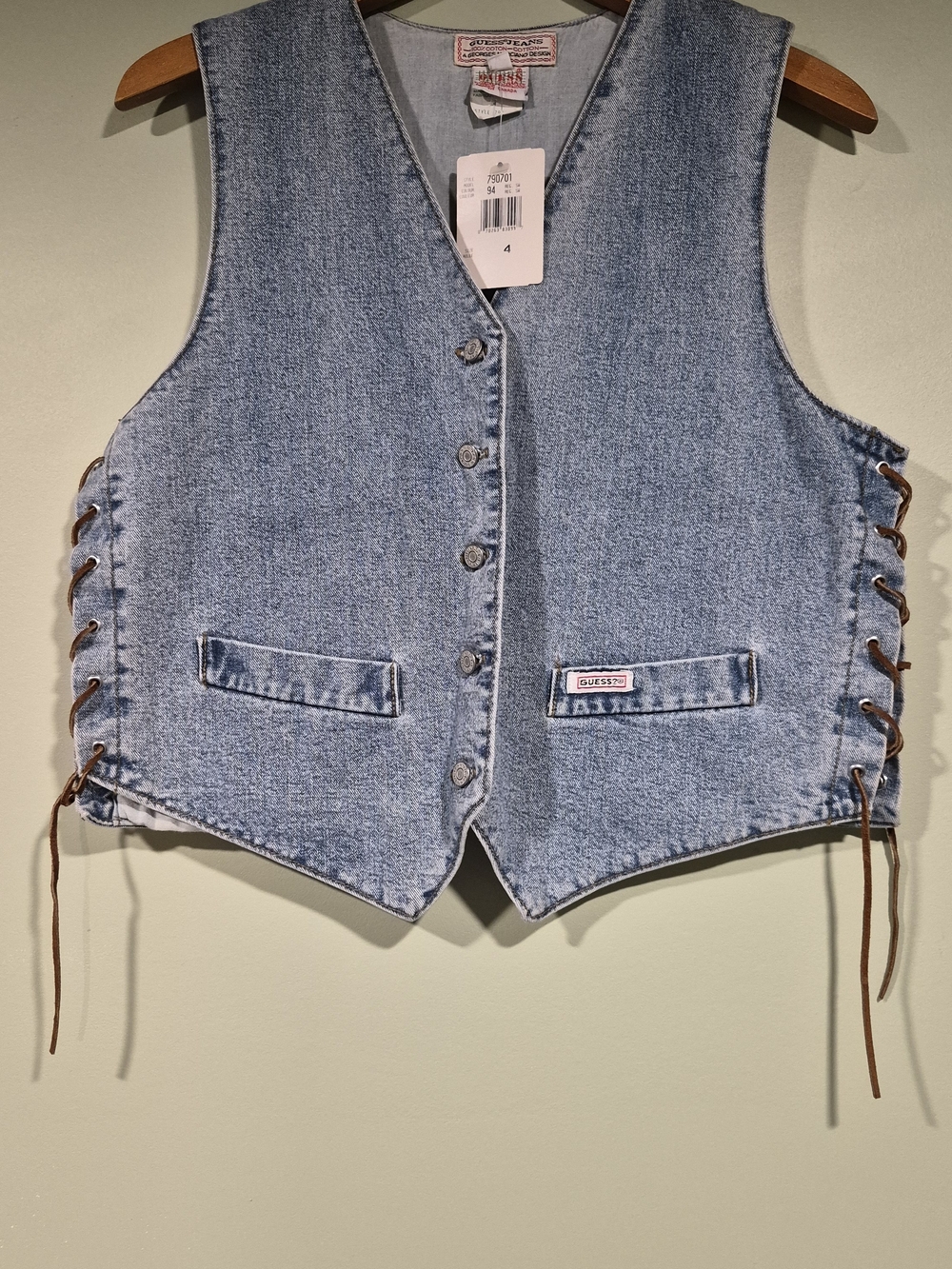 NWT Vintage Denim Guess Vest